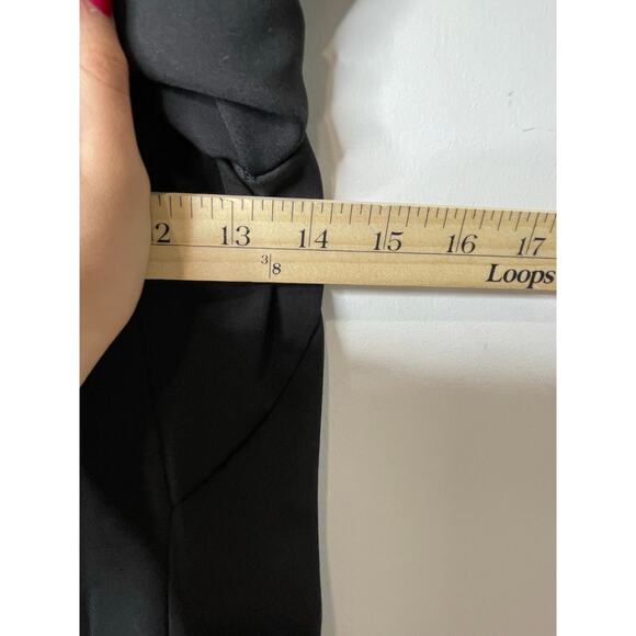 COS Dress Women Size 4 Black Pleated Waist Structured Scuba Peplum Minimalist - Picture 7 of 9